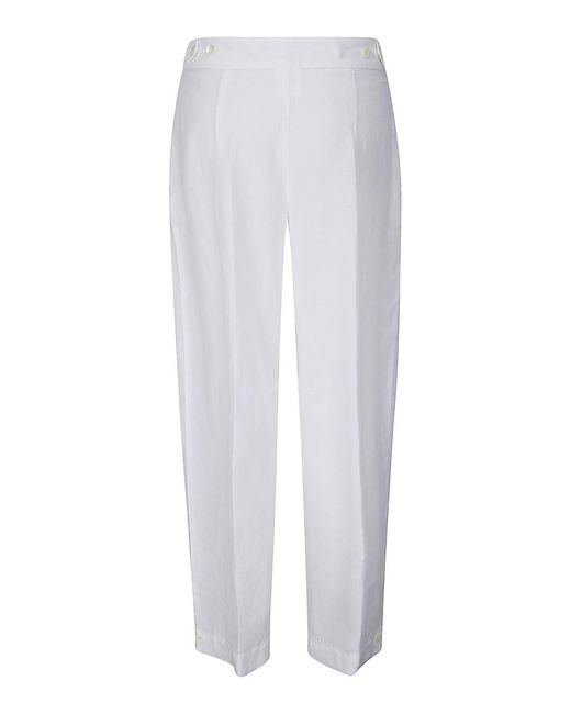 MSGM White Pantalone Lino