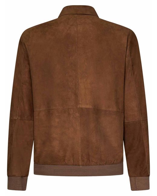 Franzese Collection Brown Bomber Jacket Handmade for men