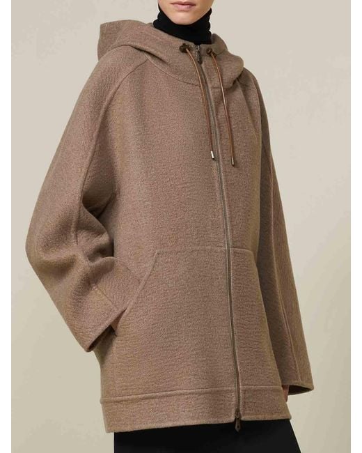 Max Mara Natural Gradi Cashmere Sweatshirt Coat By Atelier