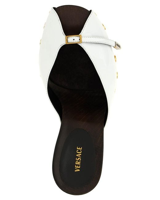 Versace White Sassi Clogs