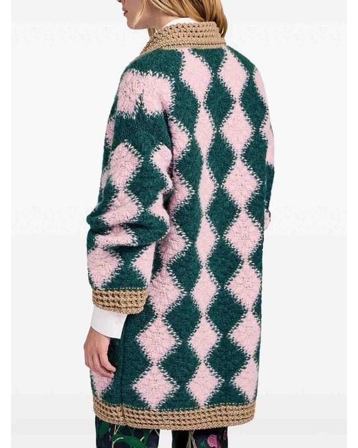 LaDoubleJ Green Crochet Bowling Cardigan
