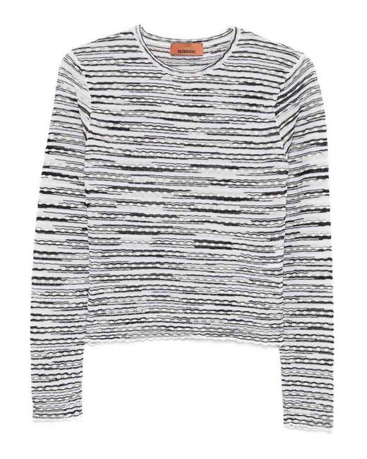 Missoni Gray Wool Blend Crewneck Sweater