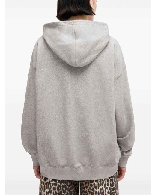 Ganni White Margot Kitty Organic Cotton Hoodie