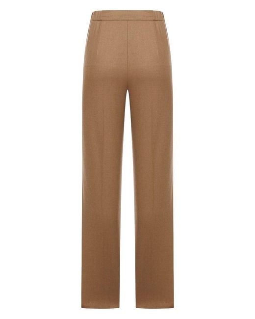 Max Mara Brown Cashmere Drawstring Trousers