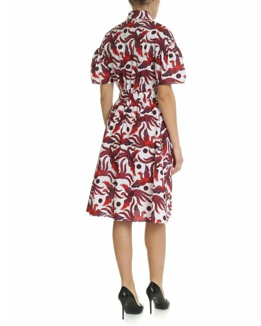 KENZO Red Belted And Shirting Dress