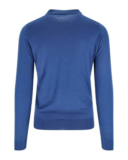 John Smedley Blue Polo Shirt for men