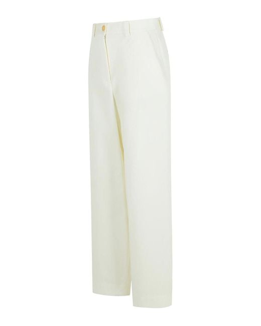 Khaite White Gari Cotton Pants