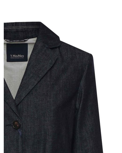 Max Mara Black Single-Breasted Stretch Denim Jacket