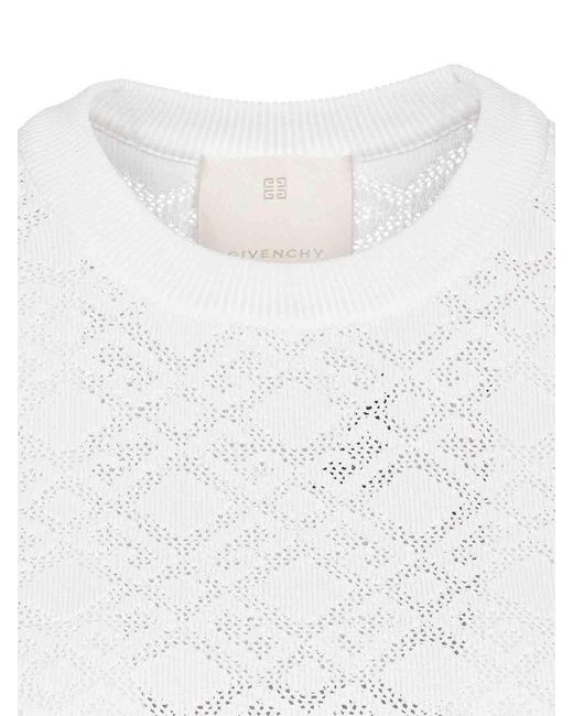 Givenchy White Cropped Monogram Top