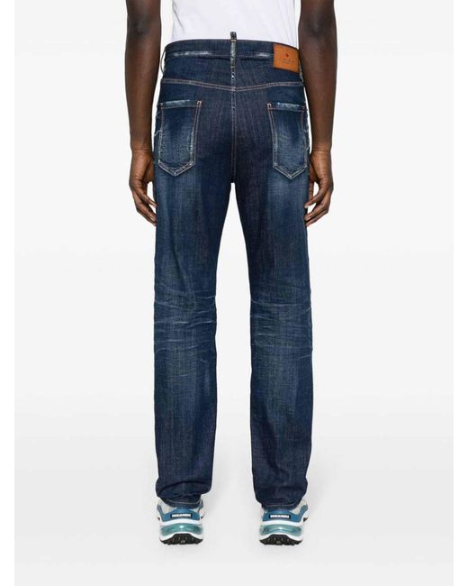 DSquared² Blue Mid-Rise Skinny Jeans for men