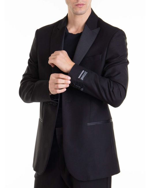 Just Cavalli Black Notched Lapel Suit for men