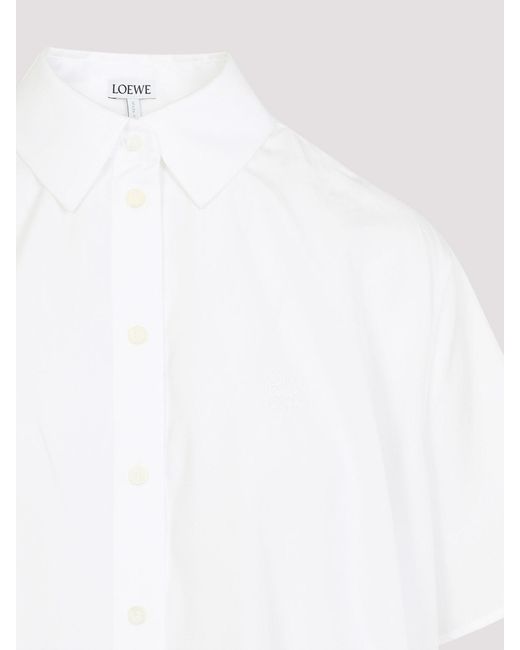 Loewe White Short Sleeve Trapeze Shirt
