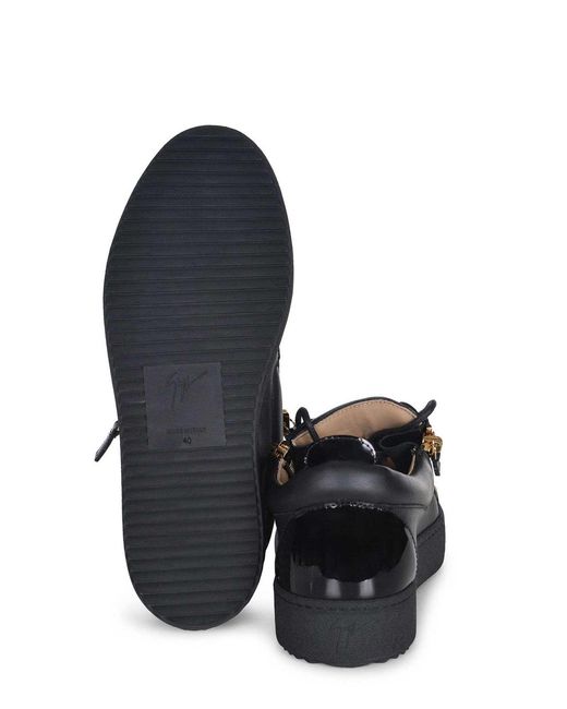 Giuseppe Zanotti Black Sneakers Made Of Leather for men