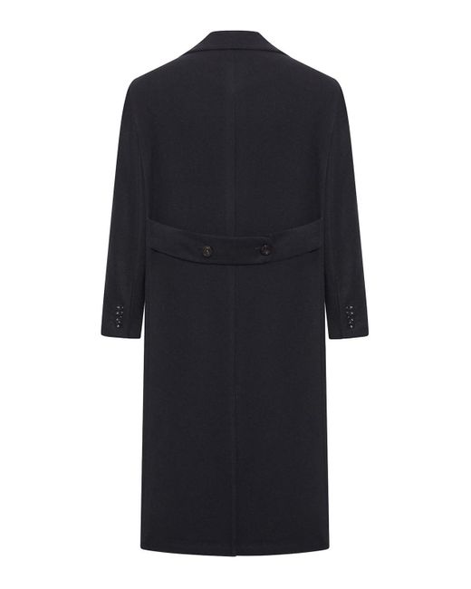 Kiton Blue Mauro Long Cashmere Coat for men