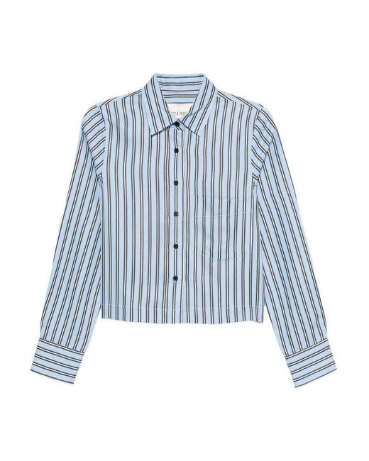 Closed Blue Cropped Shirt