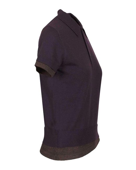 Acne Black Layered Wool Polo Shirt
