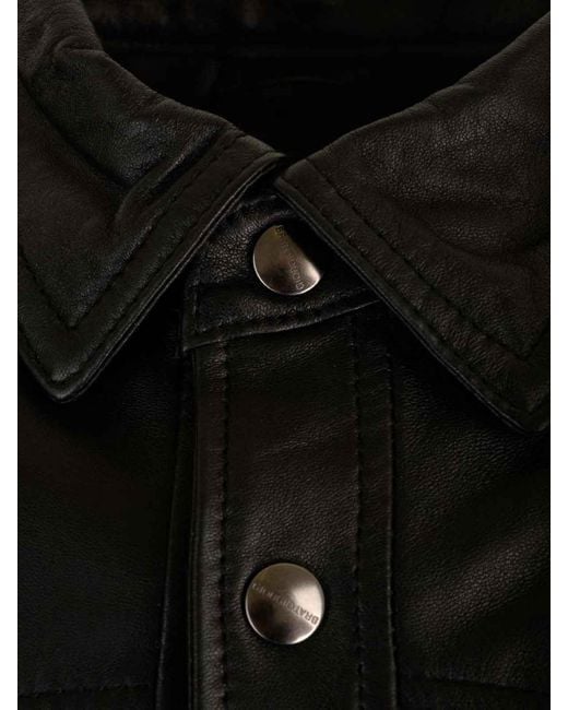 Giorgio Brato Black Leather Shirt for men