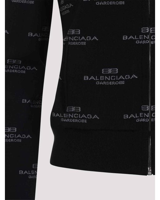 Balenciaga Black All-Over Zip-Up Cardigan