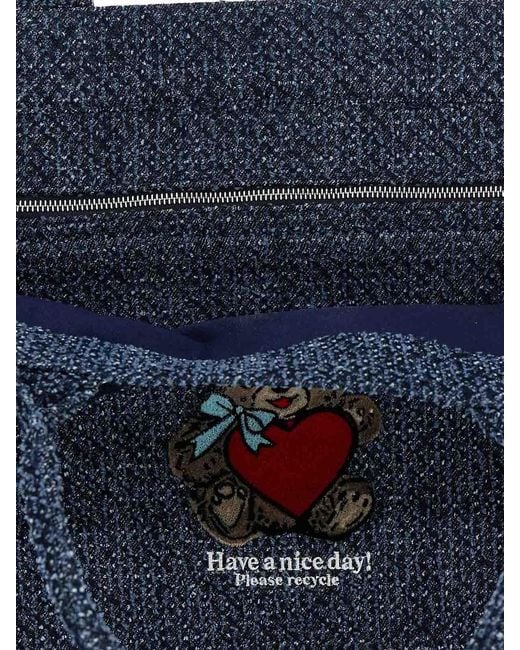 Ganni Blue Xxl Shopping Bag
