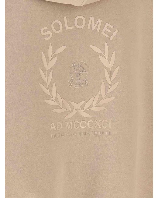 Brunello Cucinelli Natural 'Solomei Ad Mcccxci' Hoodie