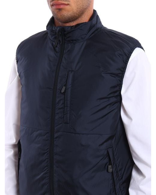 Aspesi Blue Jil Nylon Taffeta Padded Vest for men