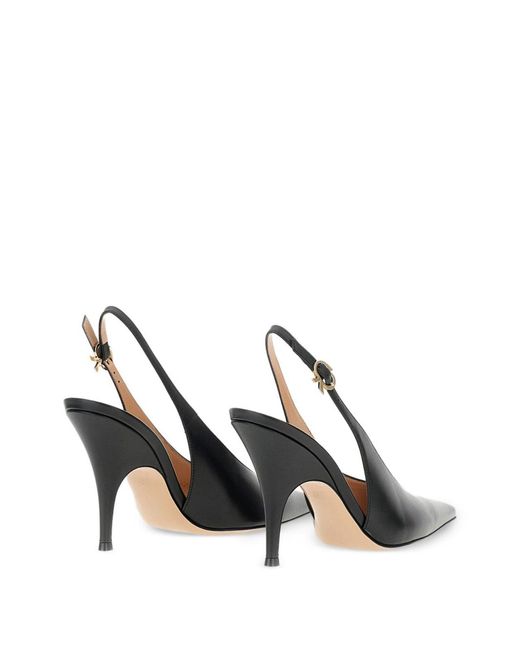 Gianvito Rossi White Sofia Leather Slingback Pumps