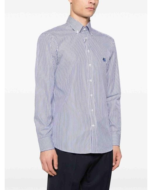 Etro Purple Shirt Roma Logo Bd for men