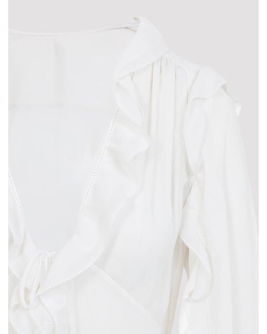 Alberta Ferretti White Creponne Shirt