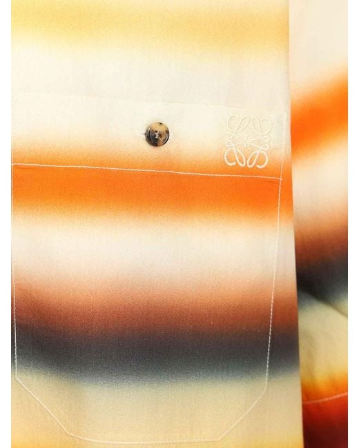 Loewe Orange Short-Sleeved Cotton Shirt for men
