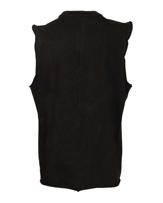 Rick Owens Black Jumbo Sleeveless T-Shirt for men