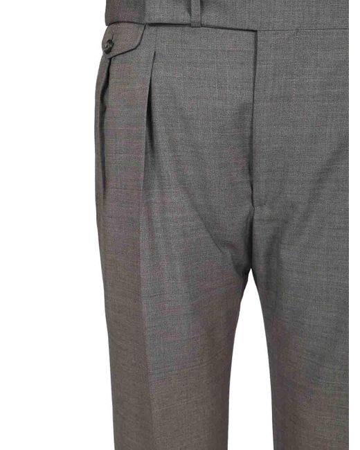 Tagliatore Gray Prince Of Wales Trousers for men