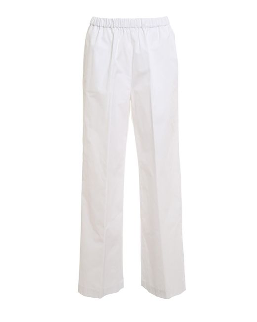 Aspesi White Poplin Trousers