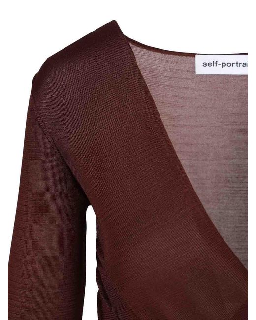 Self-Portrait Purple Knitted Bodysuit