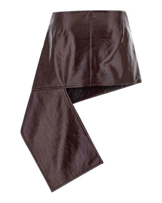 Courreges Purple Fold Vinyl Mini Skirt