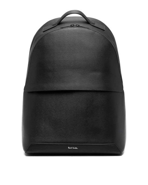 Paul Smith Black Leather Backpack for men