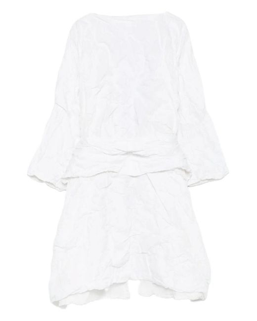 Daniela Gregis White Cappotto Coat T Double Grappolo