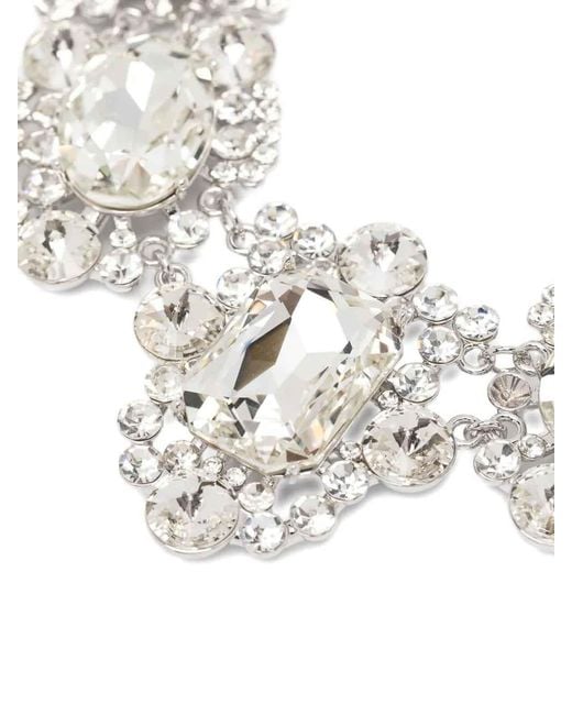 Self-Portrait White Crystal Cluster Necklace