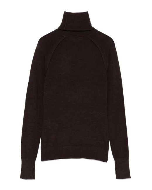 Victoria Beckham Black Dark High-Neck Jumper