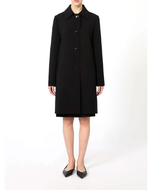 Max Mara Black Max Mara Midi Coat Racconto