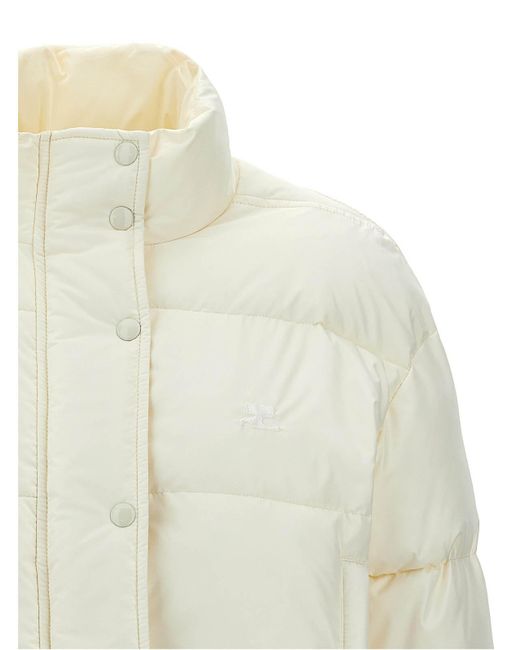 Courreges White Ac Cropped Down Jacket