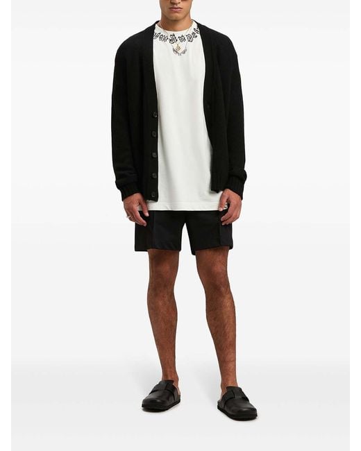 Palm Angels White Neck Logo Tee for men