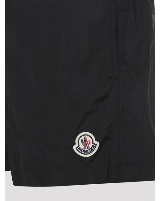 Moncler Black Polyamide Swim Shorts for men
