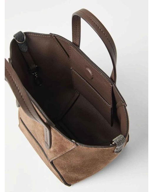 Brunello Cucinelli Brown Logo Bag