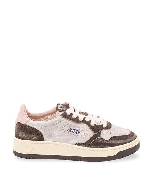 Autry Pink 'Medalist' Low Sneakers
