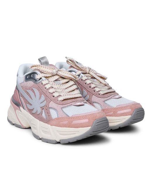 Palm Angels White 4 Pink Leather Blend Sneakers