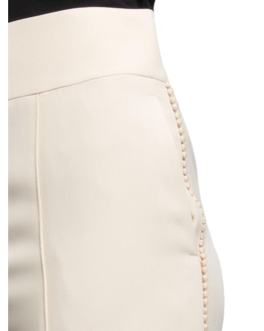 Chloé Natural Pompom Detail Cady Trousers