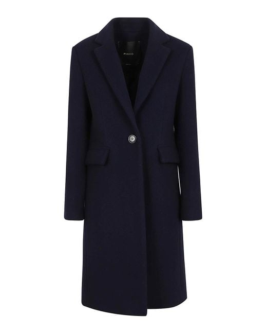 Pinko Blue Long Wool Coat