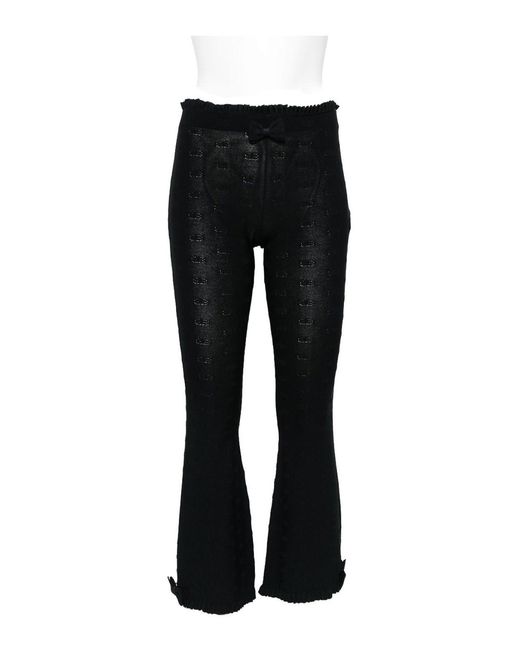 Balenciaga Black Bow Ruffled Trousers