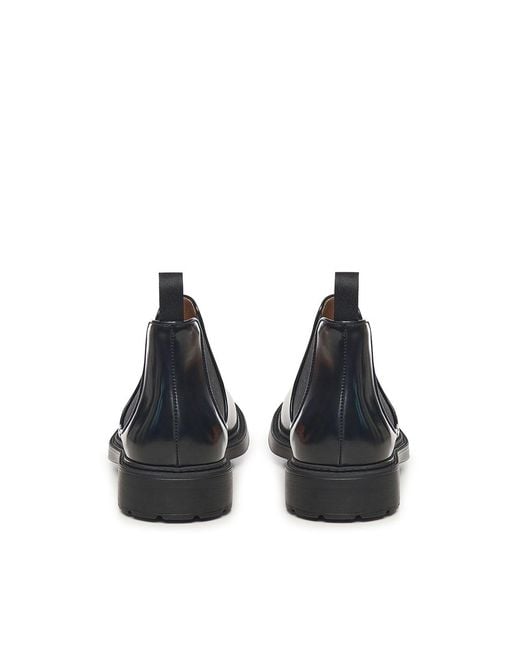 Doucal's Black Leather Chelsea Boot for men