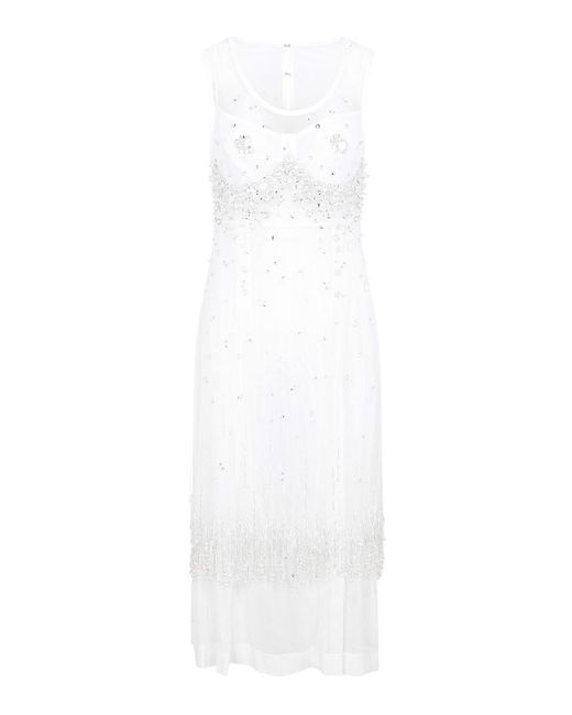 Bottega Veneta White Crystal Dress